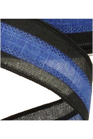 1.5" Police Support Ribbon: Black & Blue (10 Yards) - Michelle's aDOORable Creations - Wired Edge Ribbon