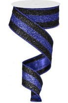 Shop For 1.5" Police Support Ribbon: Glitter Black & Blue (10 Yards) RM9823W8