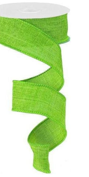 1.5" Royal Burlap Ribbon: Fresh Green (10 Yards) - Michelle's aDOORable Creations - Wired Edge Ribbon