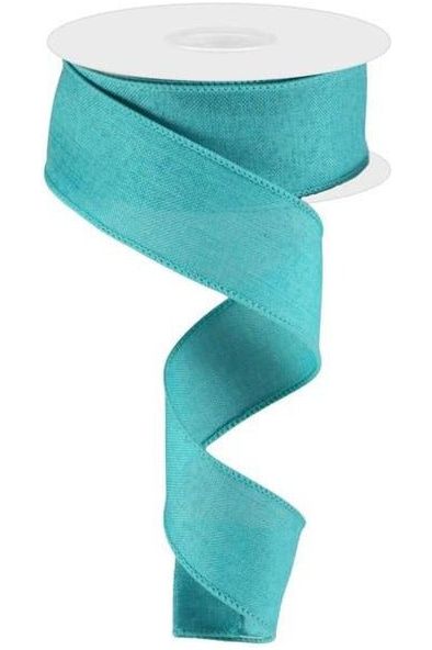 1.5" Royal Burlap Ribbon: Light Teal (10 Yards) - Michelle's aDOORable Creations - Wired Edge Ribbon