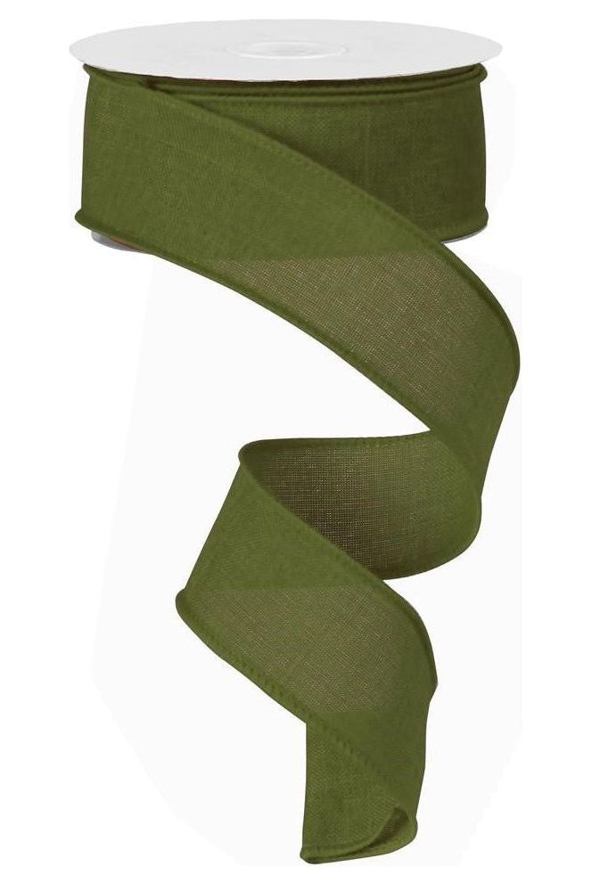 1.5" Royal Burlap Ribbon: Moss Green (10 Yards) - Michelle's aDOORable Creations - Wired Edge Ribbon
