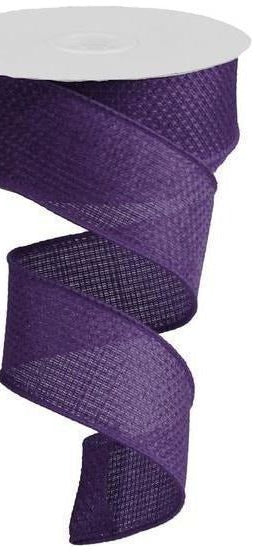 1.5" Royal Burlap Ribbon: Purple (10 Yards) - Michelle's aDOORable Creations - Wired Edge Ribbon