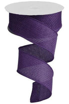 1.5" Royal Burlap Ribbon: Purple (10 Yards) - Michelle's aDOORable Creations - Wired Edge Ribbon