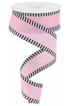 Shop For 1.5" Royal Burlap Thin Stripe Ribbon: Light Pink (10 Yards) at Michelle's aDOORable Creations