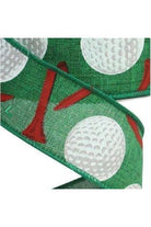 1.5" Royal Canvas Golf Balls & Tee Ribbon: Emerald Green (10 Yards) - Michelle's aDOORable Creations - Wired Edge Ribbon