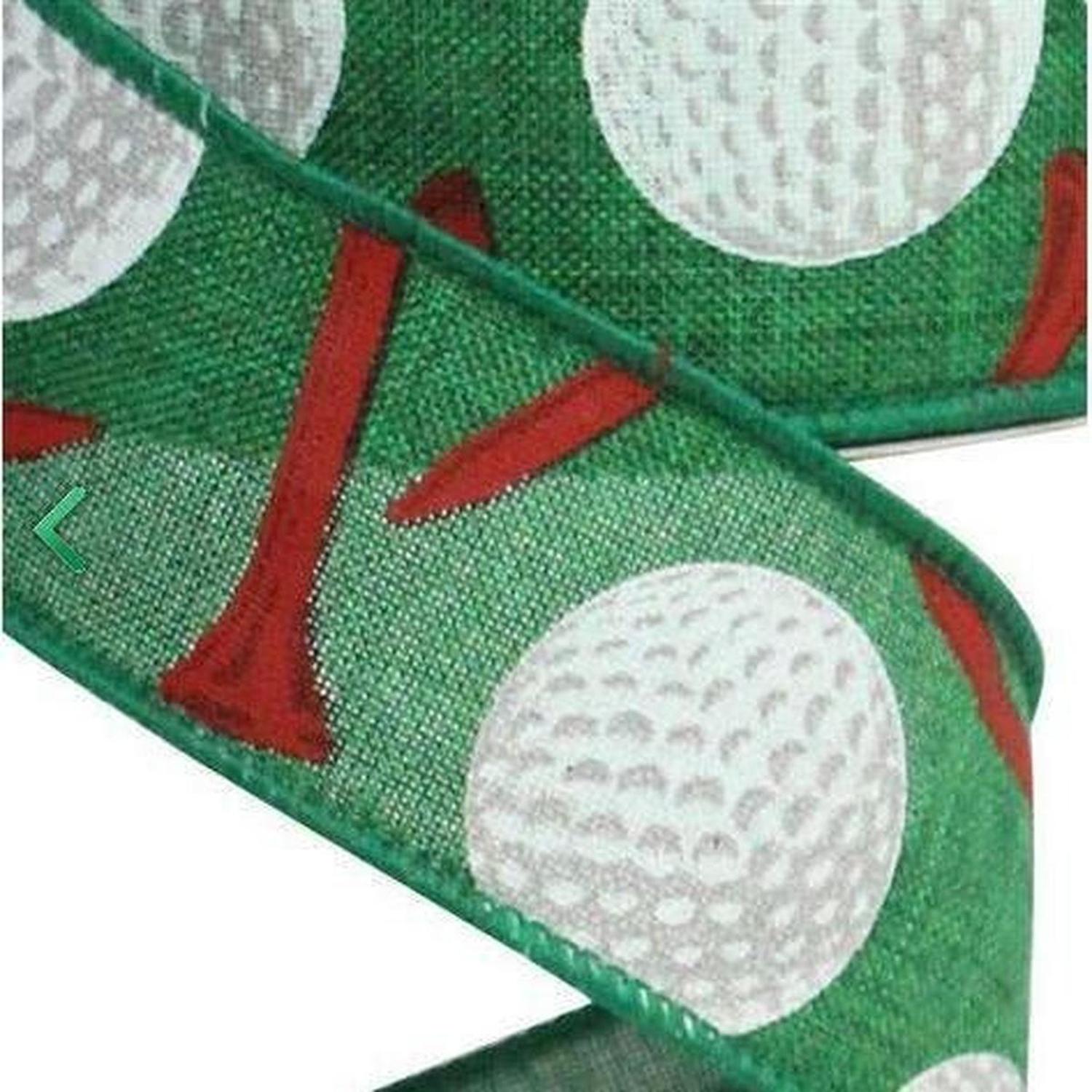 Shop For 1.5" Royal Canvas Golf Balls & Tee Ribbon: Emerald Green (10 Yards) at Michelle's aDOORable Creations