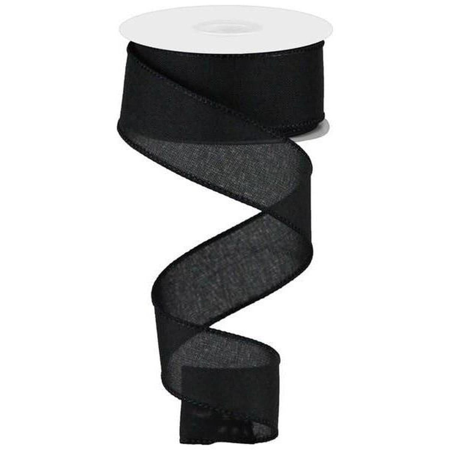 1.5" Royal Canvas Ribbon: Black (10 Yards)