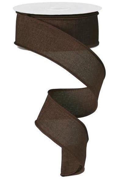 1.5" Royal Canvas Ribbon: Brown (10 Yards) - Michelle's aDOORable Creations - Wired Edge Ribbon