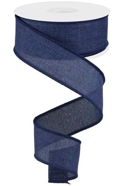1.5" Royal Canvas Ribbon: Navy Blue (10 Yards) - Michelle's aDOORable Creations - Wired Edge Ribbon