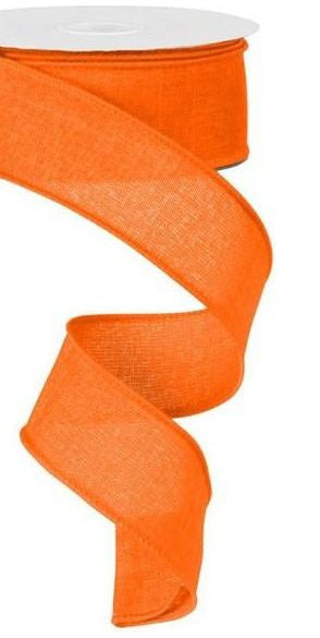 1.5" Royal Canvas Ribbon: New Orange (10 Yards) - Michelle's aDOORable Creations - Wired Edge Ribbon