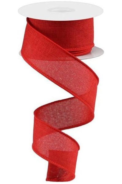 1.5" Royal Canvas Ribbon: Red (10 Yards) - Michelle's aDOORable Creations - Wired Edge Ribbon