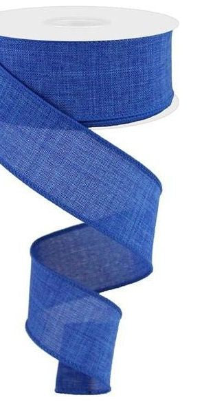 1.5" Royal Canvas Ribbon: Royal Blue (10 Yards) - Michelle's aDOORable Creations - Wired Edge Ribbon