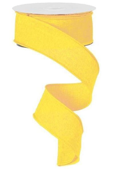 1.5" Royal Canvas Ribbon: Yellow (10 Yards) - Michelle's aDOORable Creations - Wired Edge Ribbon