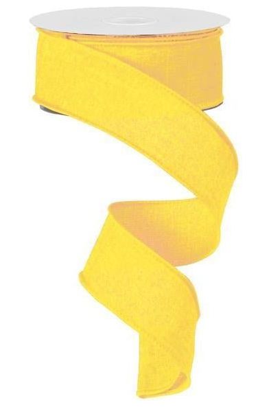 1.5" Royal Canvas Ribbon: Yellow (10 Yards) - Michelle's aDOORable Creations - Wired Edge Ribbon