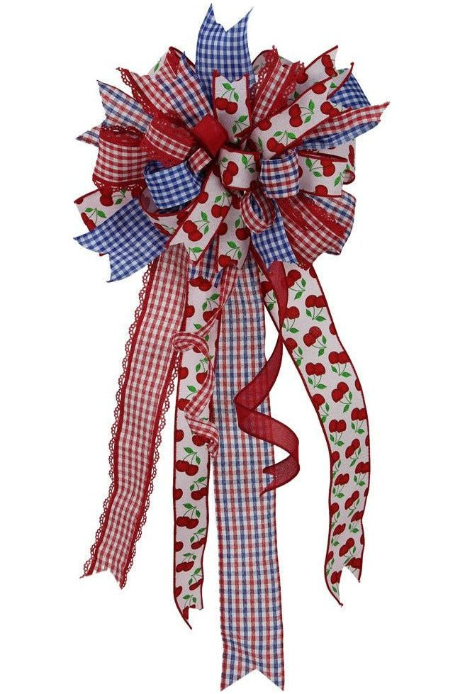 1.5" Scalloped Edge Gingham Ribbon: Red (10 Yard) - Michelle's aDOORable Creations - Wired Edge Ribbon