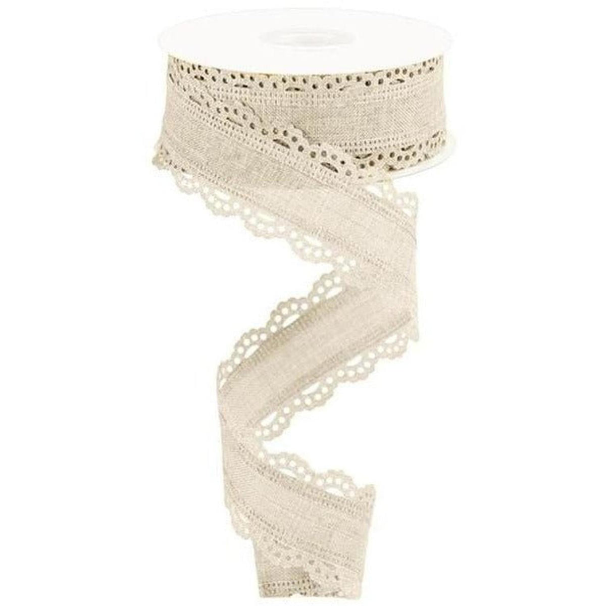 Shop For 1.5" Scalloped Edge Ribbon: Cream (10 Yard) at Michelle's aDOORable Creations