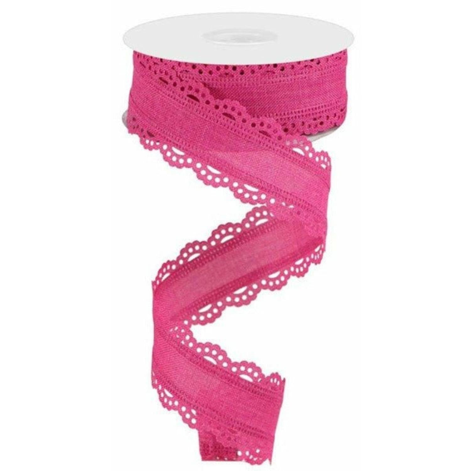 1.5" Scalloped Edge Ribbon: Fuchsia (10 Yard)