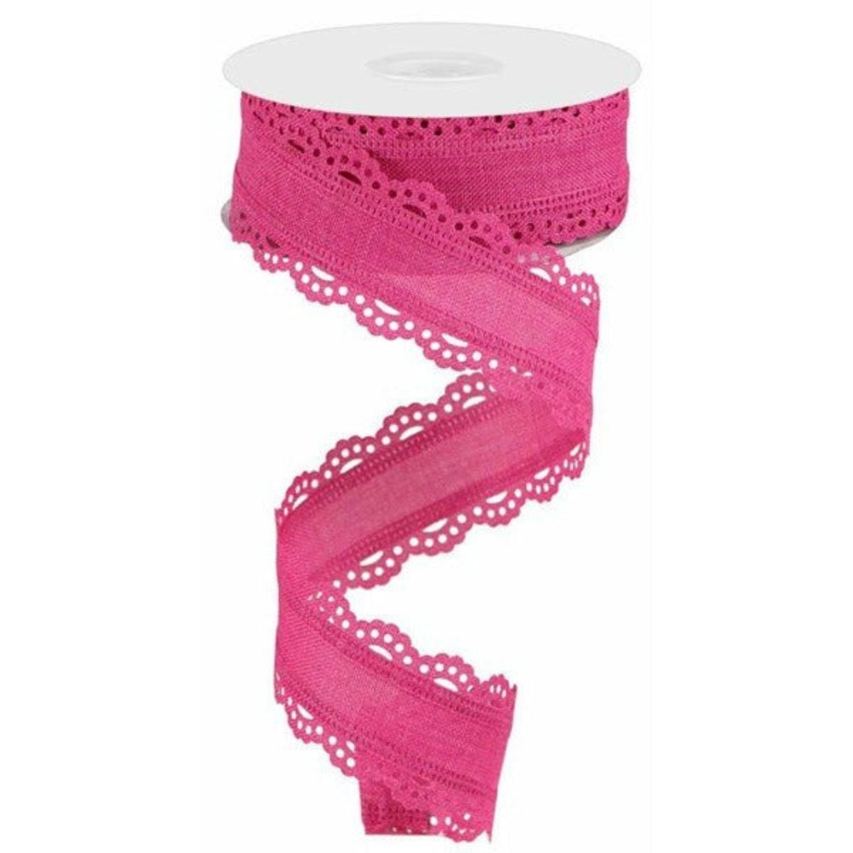 Shop For 1.5" Scalloped Edge Ribbon: Fuchsia (10 Yard) at Michelle's aDOORable Creations