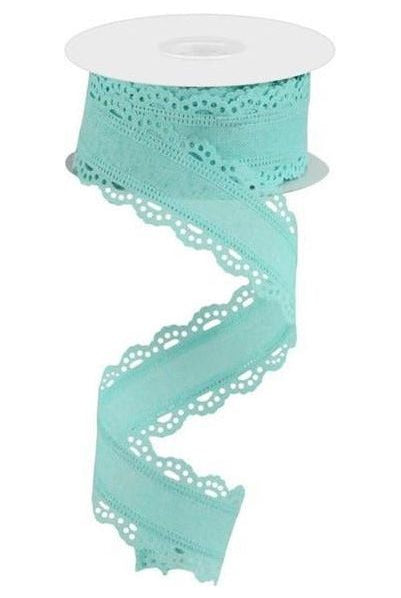 1.5" Scalloped Edge Ribbon: Ice Blue (10 Yard) - Michelle's aDOORable Creations - Wired Edge Ribbon