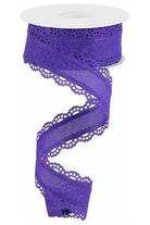 1.5" Scalloped Edge Ribbon: New Purple (10 Yard) - Michelle's aDOORable Creations - Wired Edge Ribbon