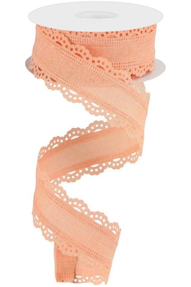 Shop For 1.5" Scalloped Edge Ribbon: Peach (10 Yard) at Michelle's aDOORable Creations