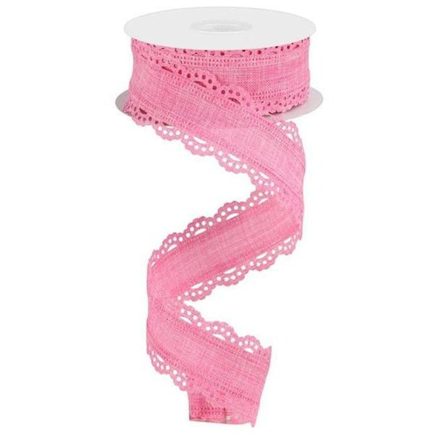 1.5" Scalloped Edge Ribbon: Pink (10 Yard)
