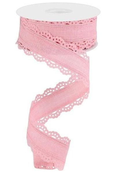 1.5" Scalloped Edge Ribbon: Rose Pink (10 Yard) - Michelle's aDOORable Creations - Wired Edge Ribbon