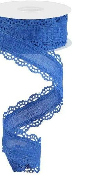 1.5" Scalloped Edge Ribbon: Royal Blue (10 Yard) - Michelle's aDOORable Creations - Wired Edge Ribbon