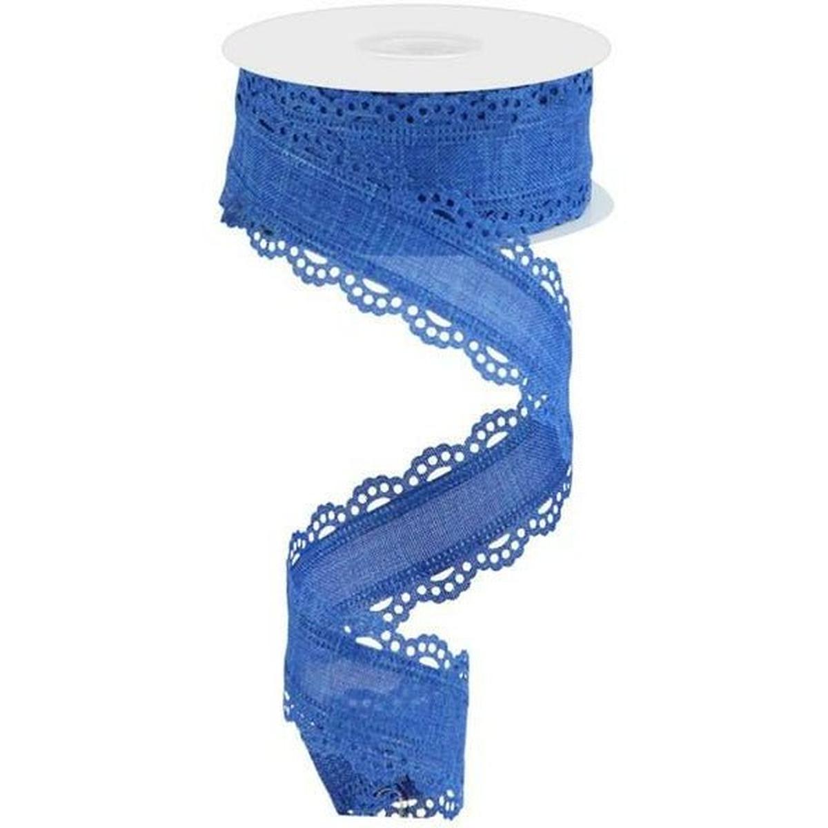 Shop For 1.5" Scalloped Edge Ribbon: Royal Blue (10 Yard) at Michelle's aDOORable Creations