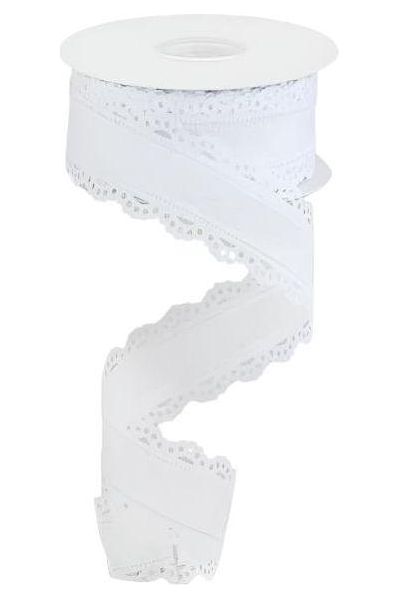 Shop For 1.5" Scalloped Edge Ribbon: White (10 Yard) at Michelle's aDOORable Creations