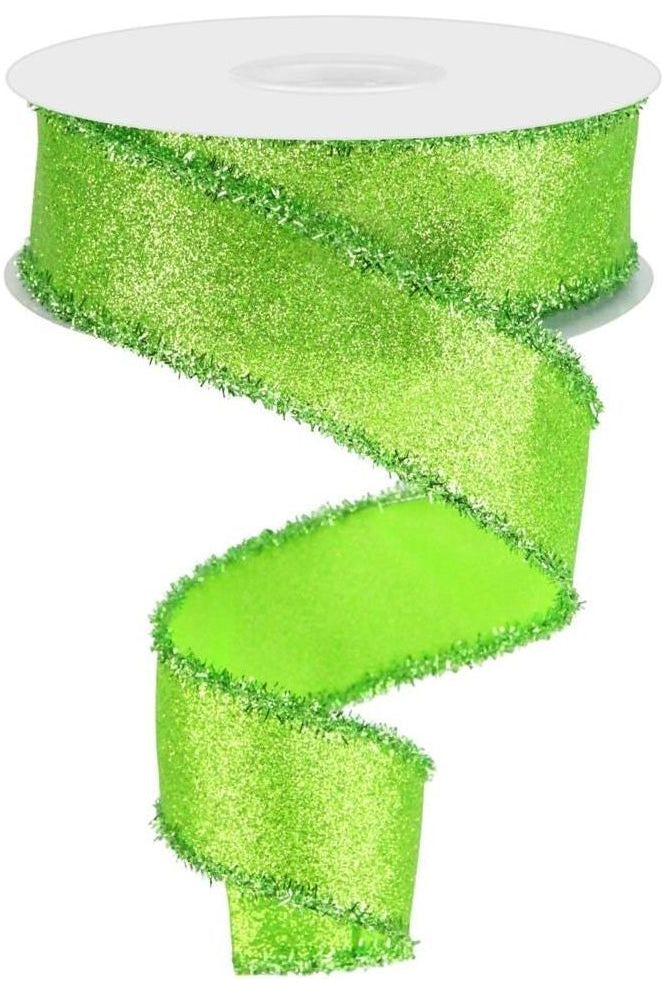 Shop For 1.5" Shimmer Glitter Tinsel Ribbon: Lime Green (10 Yards) RGA8308E9