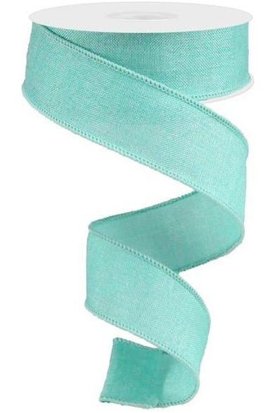 1.5" Shiny Canvas Ribbon: Aquamarine (10 Yards) - Michelle's aDOORable Creations - Wired Edge Ribbon