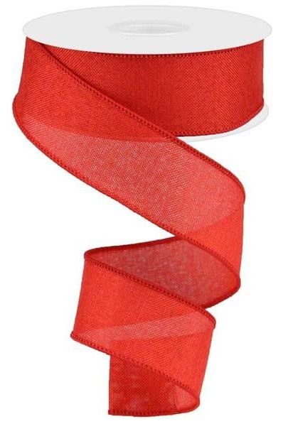1.5" Shiny Canvas Ribbon: Red (10 Yards) - Michelle's aDOORable Creations - Wired Edge Ribbon