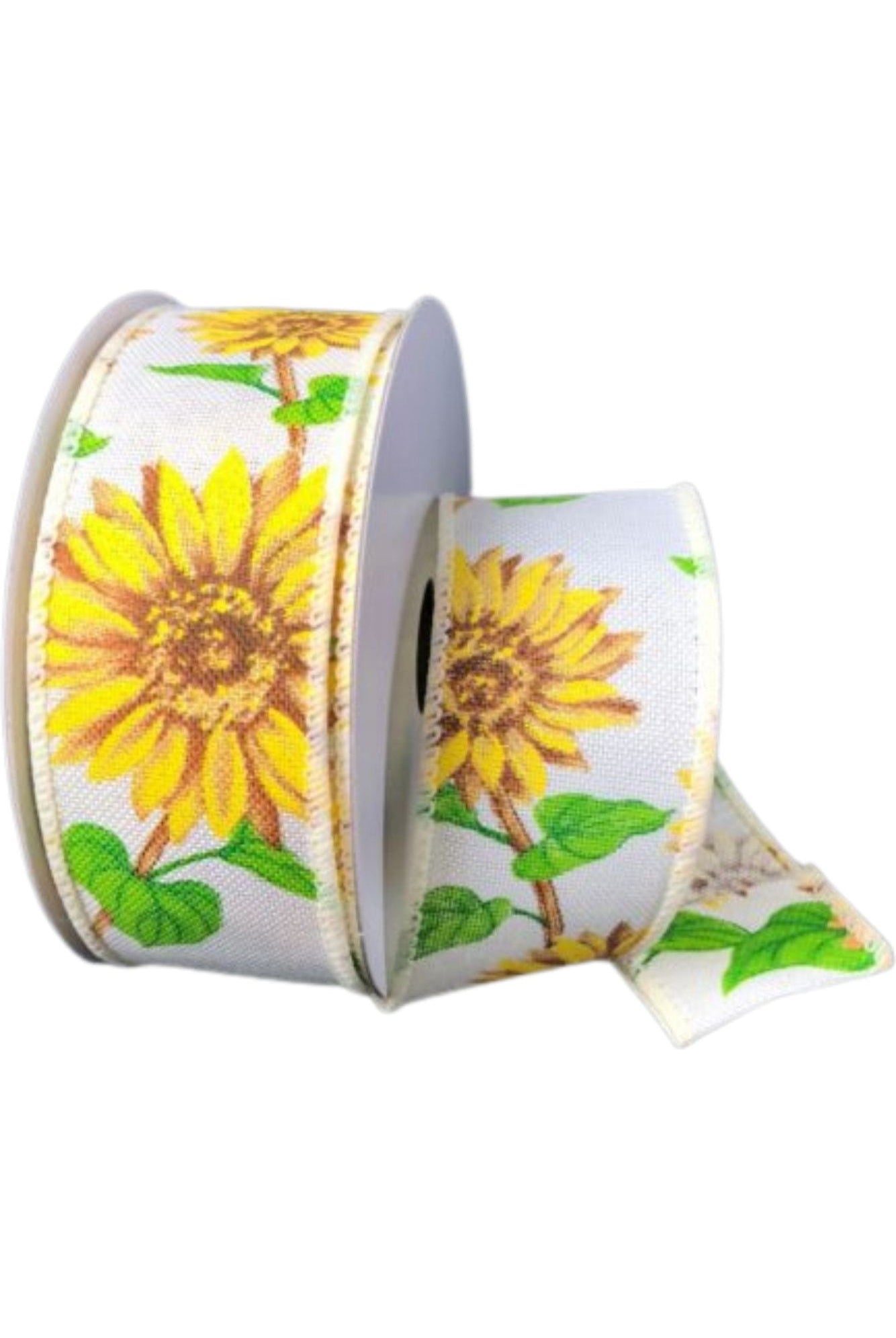 Shop For 1.5" Sunflowers Linen Ribbon: Ivory (10 Yards) 41024-09-18
