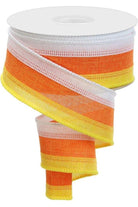 Shop For 1.5" Tricolor Striped Ribbon: Orange/White, Yellow (10 Yards) at Michelle's aDOORable Creations