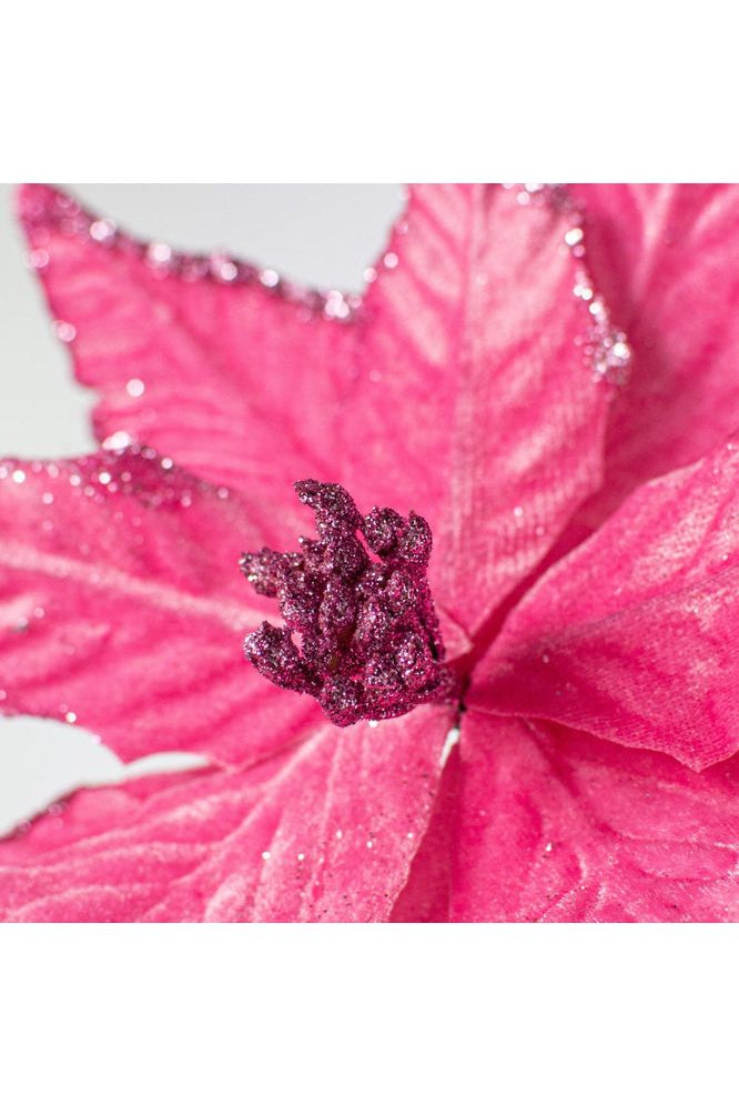 15" Velvet Poinsettia Pick: Pink - Michelle's aDOORable Creations - Sprays and Picks