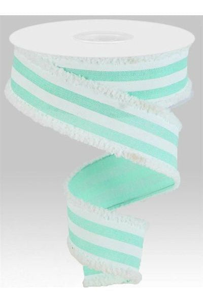1.5" Vertical Stripe Drift Ribbon: Mint Green (10 Yards) - Michelle's aDOORable Creations - Wired Edge Ribbon