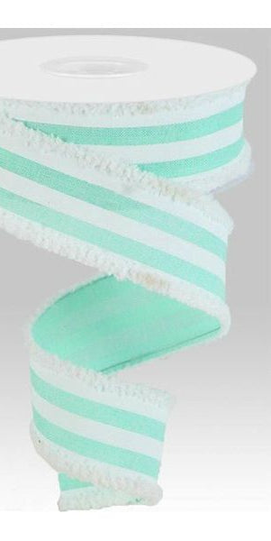1.5" Vertical Stripe Drift Ribbon: Mint Green (10 Yards) - Michelle's aDOORable Creations - Wired Edge Ribbon
