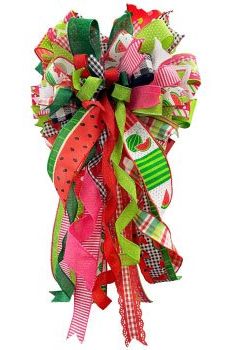 Shop For 1.5" Watermelon Slice Gingham Ribbon: Black/White (10 Yards) at Michelle's aDOORable Creations