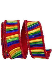 Shop For 1.5" Waves Embroidery Dupioni Backed Ribbon: Rainbow (5 Yards) 94312W-001-09D