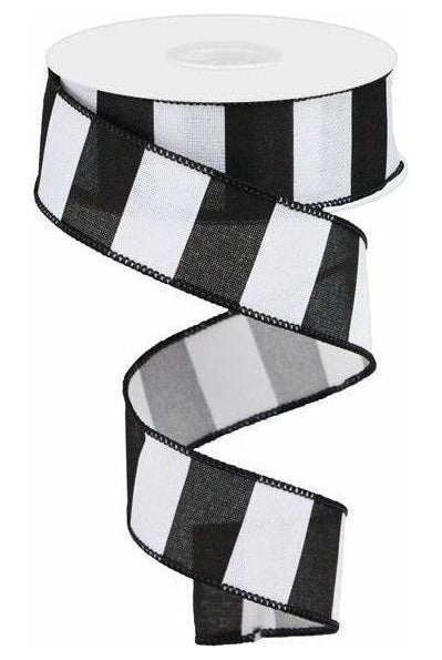 Shop For 1.5" Wide Stripe Ribbon: Black & White (10 Yard) RG01351WK