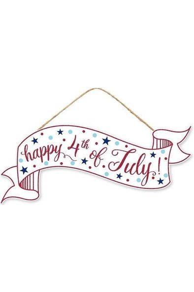 Shop For 15" Wooden Banner Sign: Happy 4th of July AP8867