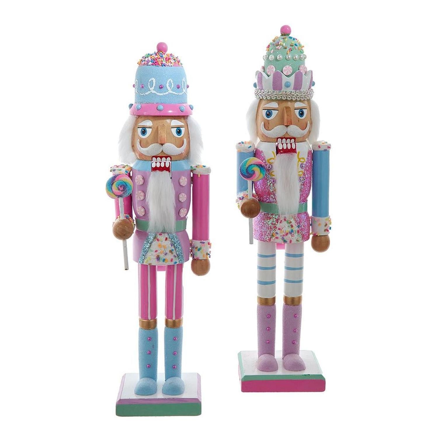 15" Wooden Candy Color Nutcrackers