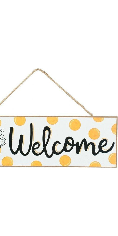 15" Wooden Sign: Bumble Bee Welcome - Michelle's aDOORable Creations - Wooden/Metal Signs