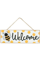 15" Wooden Sign: Bumble Bee Welcome - Michelle's aDOORable Creations - Wooden/Metal Signs