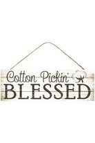 15" Wooden Sign: Cotton Pickin Blessed - Michelle's aDOORable Creations - Wooden/Metal Signs