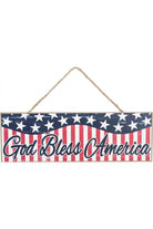 15" Wooden Sign: God Bless America (White) - Michelle's aDOORable Creations - Wooden/Metal Signs