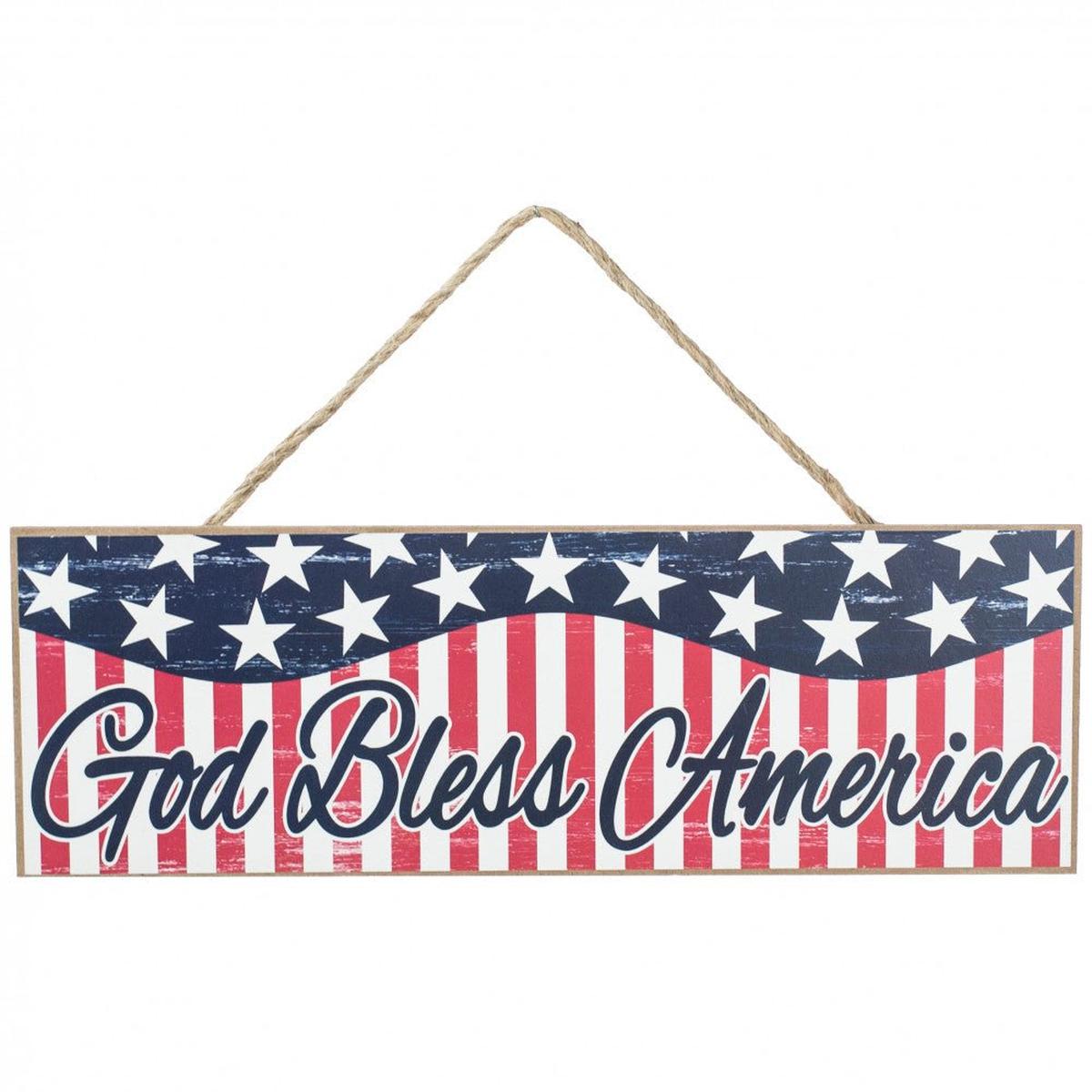 Shop For 15" Wooden Sign: God Bless America (White) at Michelle's aDOORable Creations