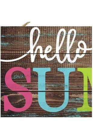 15" Wooden Sign: Hello Summer Multi Color - Michelle's aDOORable Creations - Wooden/Metal Signs