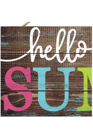 15" Wooden Sign: Hello Summer Multi Color - Michelle's aDOORable Creations - Wooden/Metal Signs